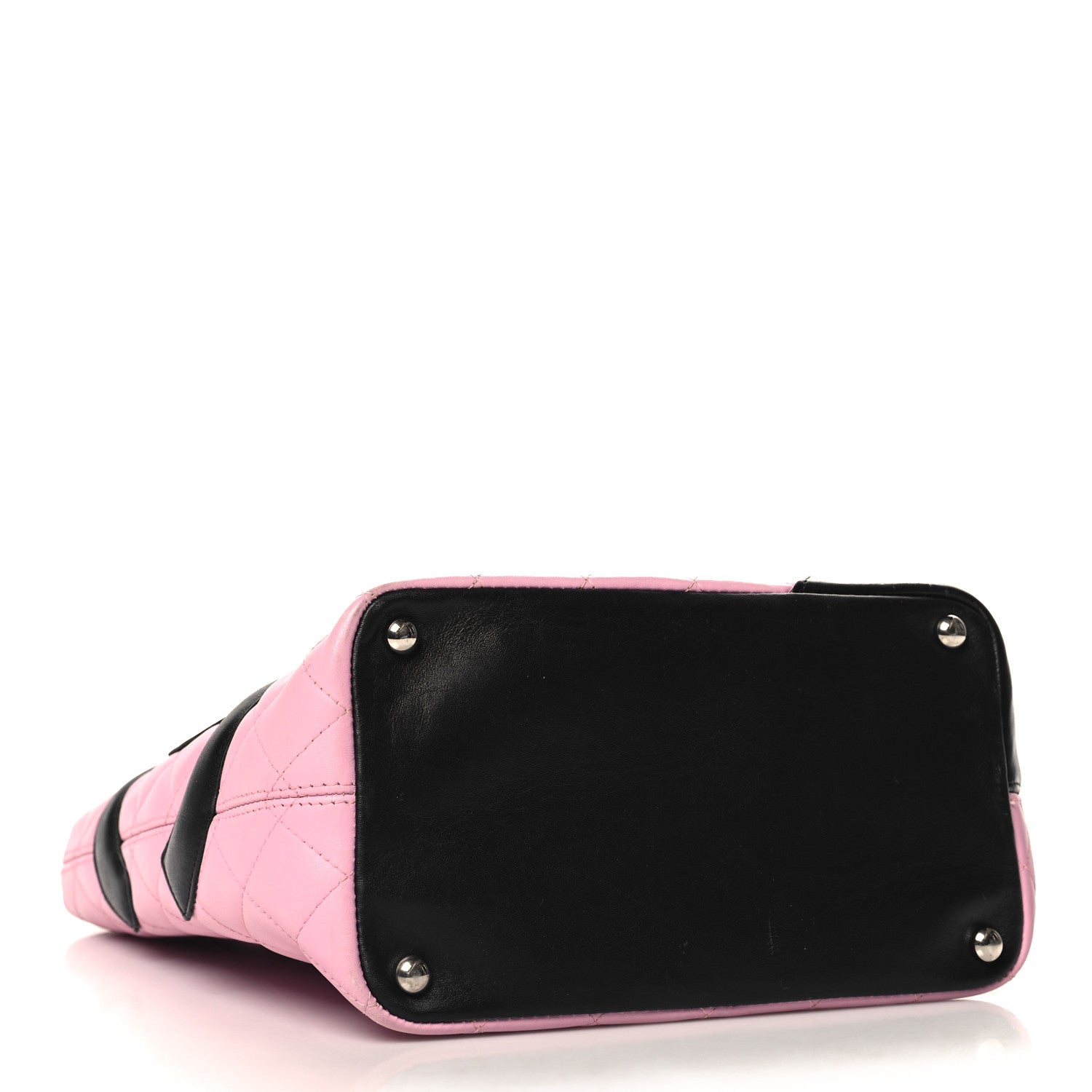 Chanel Calfskin Quilted Medium Cambon Tote Pink Black 4 of 13
