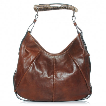 Saint Laurent Buffalo Leather Medium Mombasa Horn Bag Cognac 1 of 7