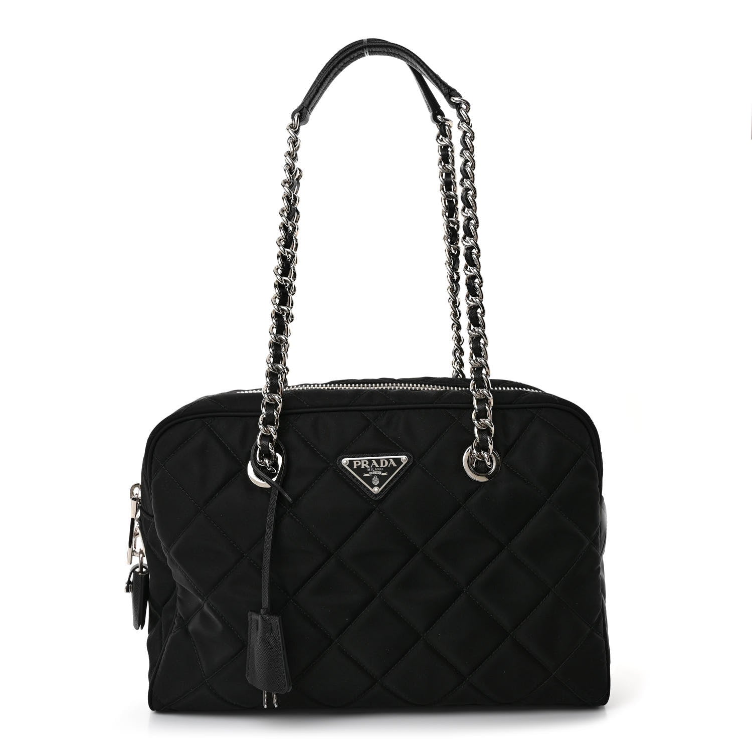 Prada Nylon Tessuto Impuntu Quilted Shoulder Bag Black 1 of 10