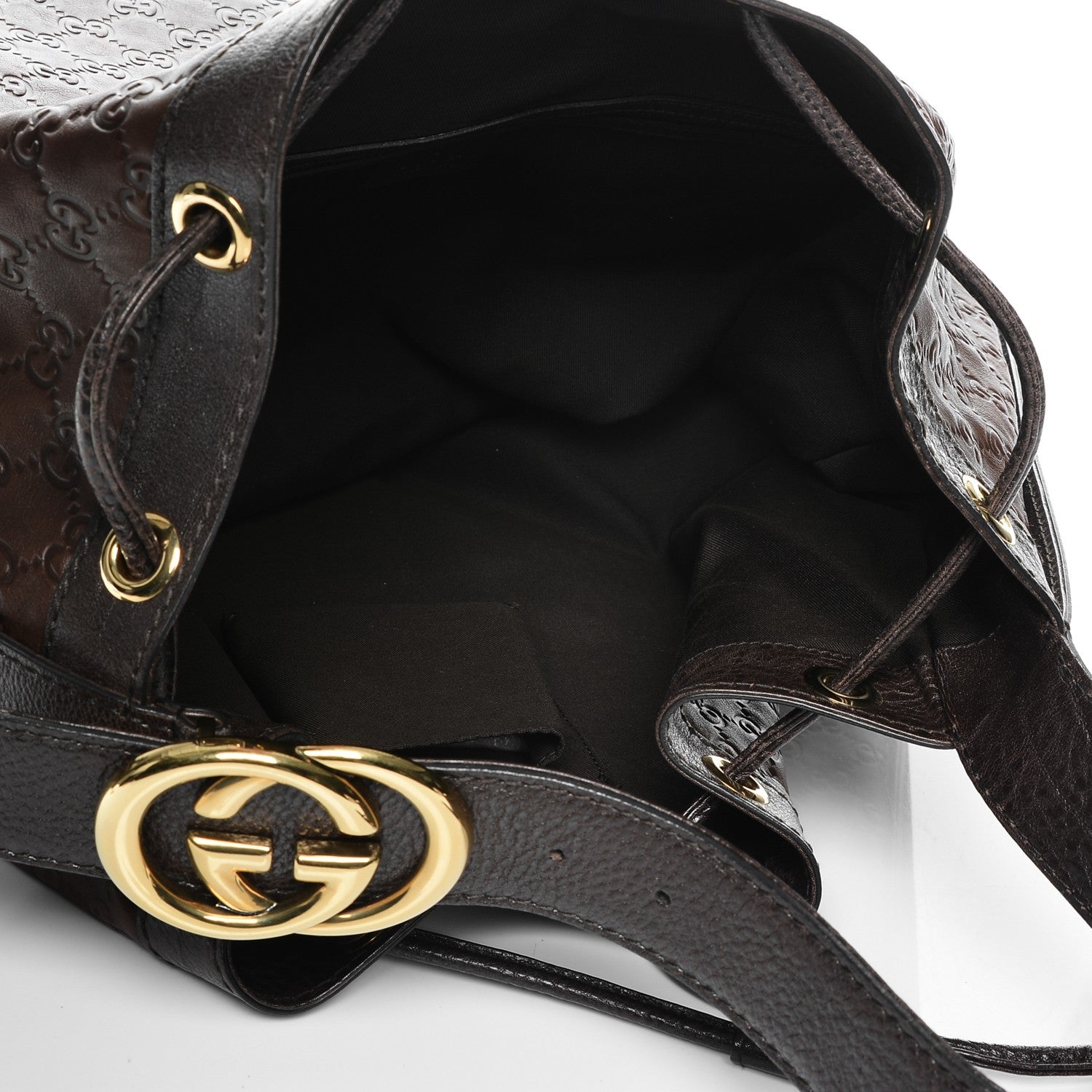 Gucci Guccissima Medium Interlocking Icon Shoulder Bag Dark Brown 6 of 8