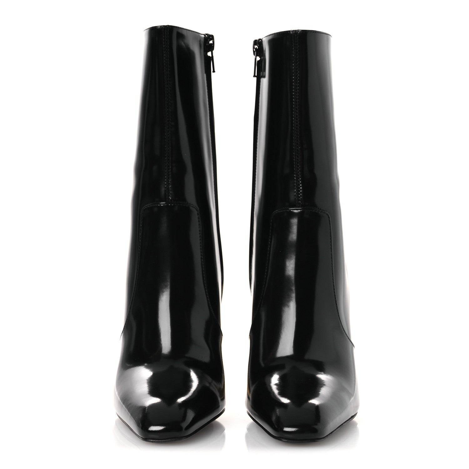 Saint Laurent Vitello Marilyn Auteuil 105 Ankle Zip Boots 37.5 Black 3 of 11