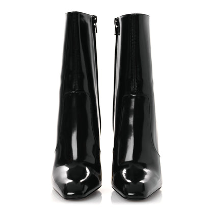 Saint Laurent Vitello Marilyn Auteuil 105 Ankle Zip Boots 37.5 Black 3 of 11