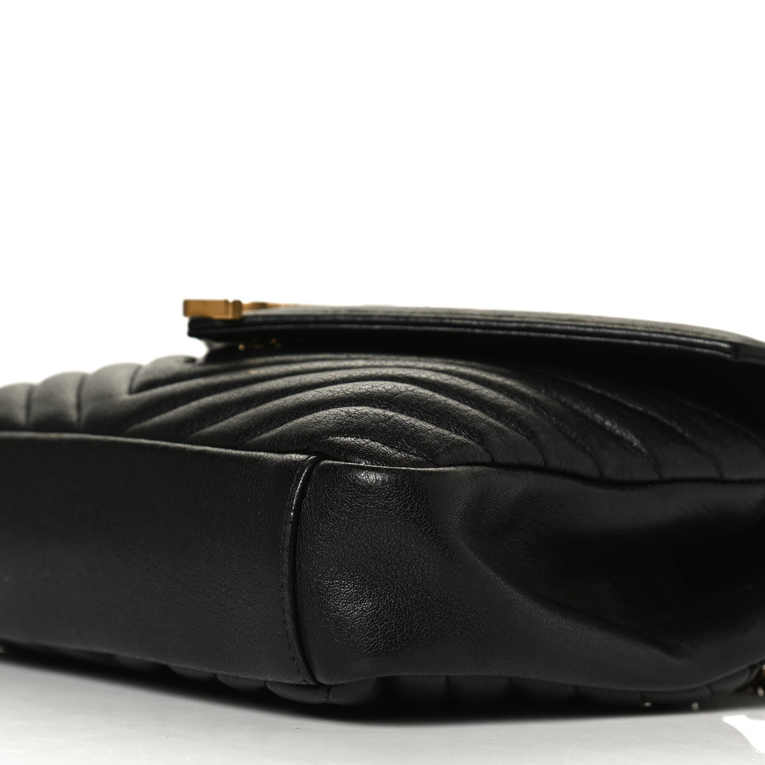 Saint Laurent Sheepskin Matelasse Chevron Monogram Medium College Bag Black 10 of 14