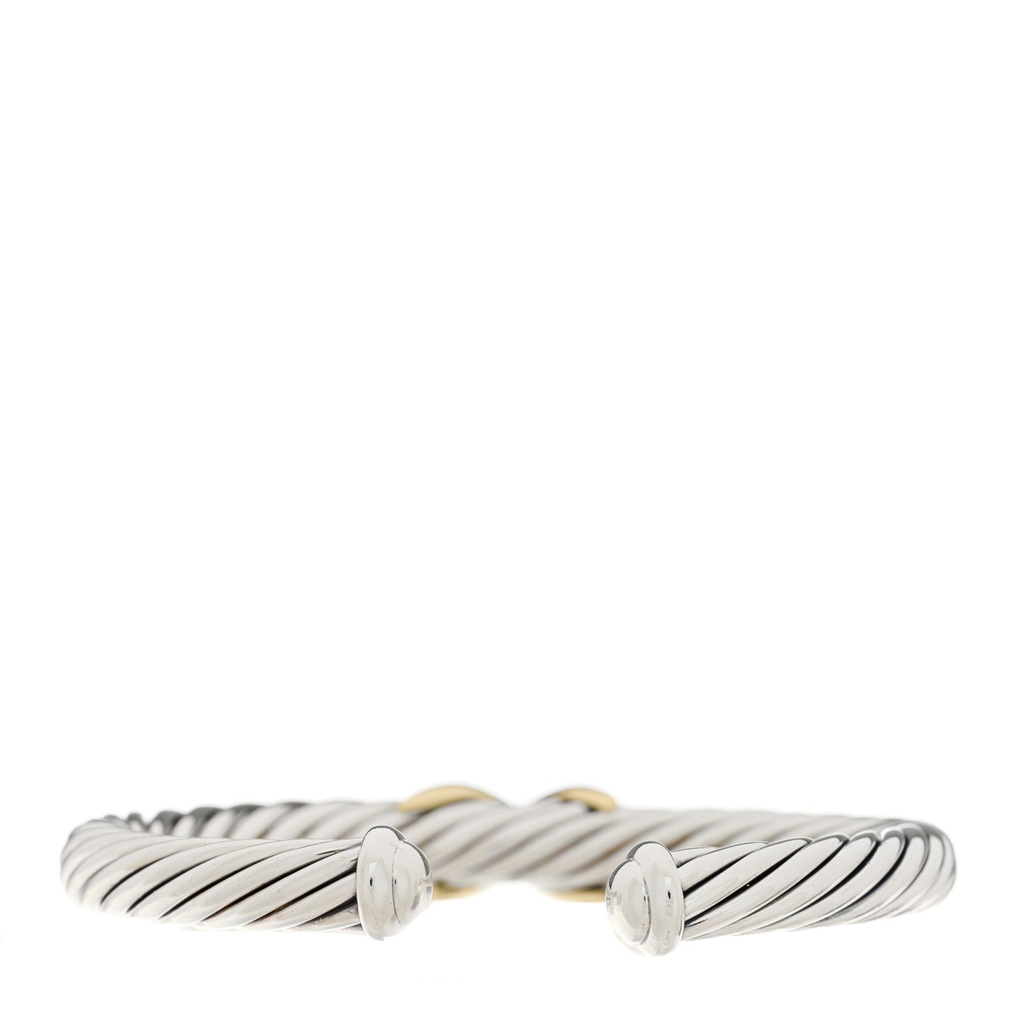 Sterling Silver 14K Yellow Gold 7mm X Station Cable Bracelet