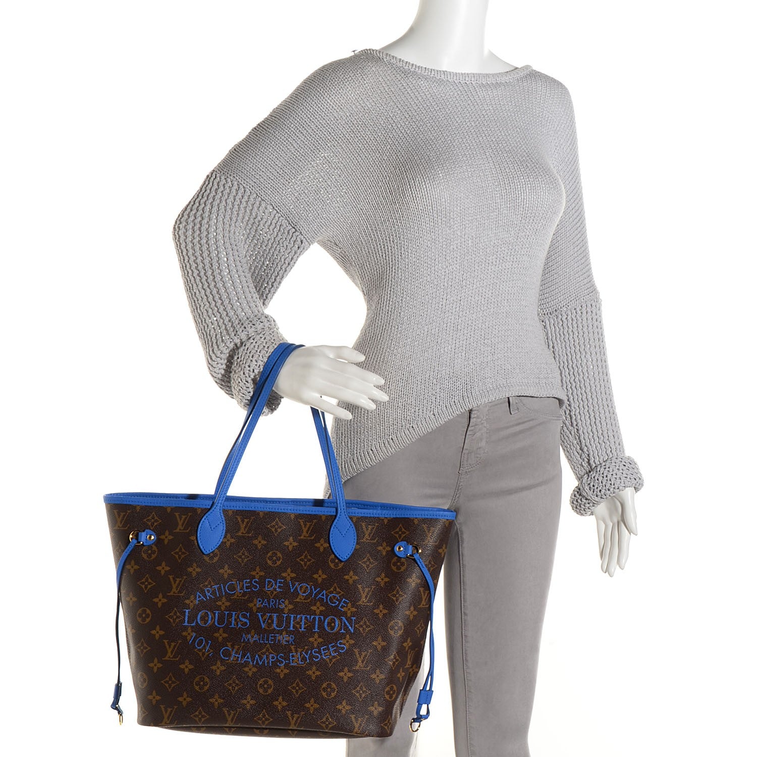 Louis Vuitton Monogram Articles de Voyage Ikat Neverfull MM Grand Blue 2 of 8