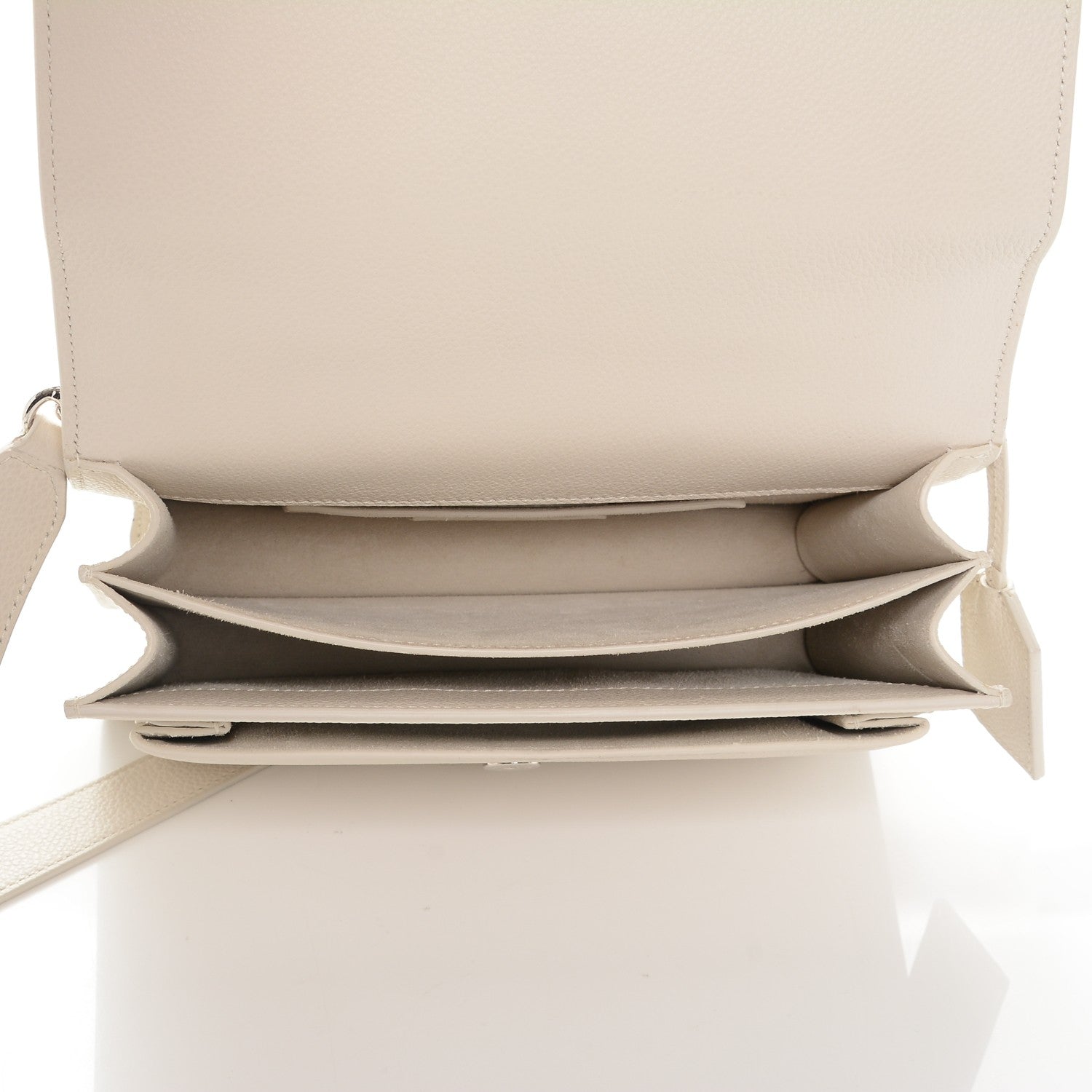 Saint Laurent Grained Calfskin Medium Monogram Sunset Dove White 5 of 6