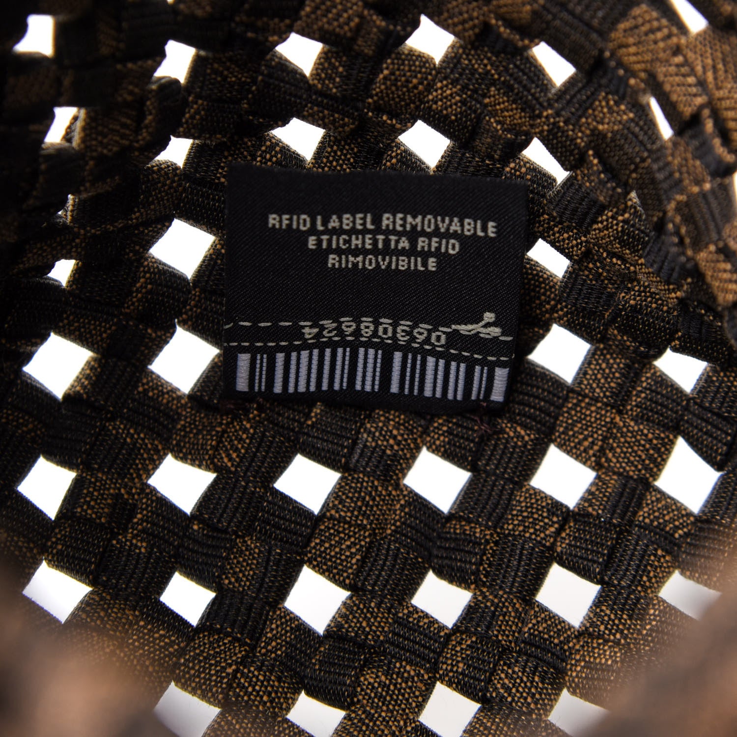 Fendi Fabric Jacquard F is Fendi FF 1974 Woven Knotted Mini Mon Tresor Bucket Bag Tabacco Moro 7 of 8