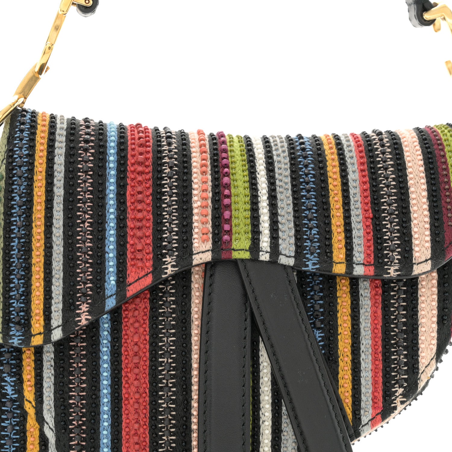 Christian Dior Canvas Embroidered Mini Saddle Bag Multicolor 8 of 11