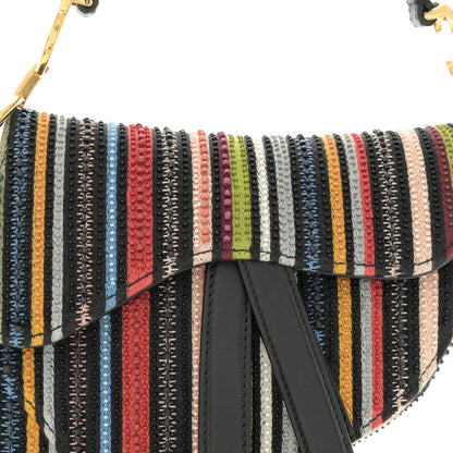 Christian Dior Canvas Embroidered Mini Saddle Bag Multicolor 8 of 11