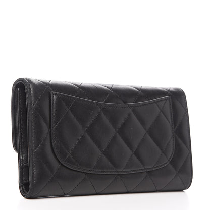 Chanel Lambskin Quilted Large Flap Wallet Black 2 of 15