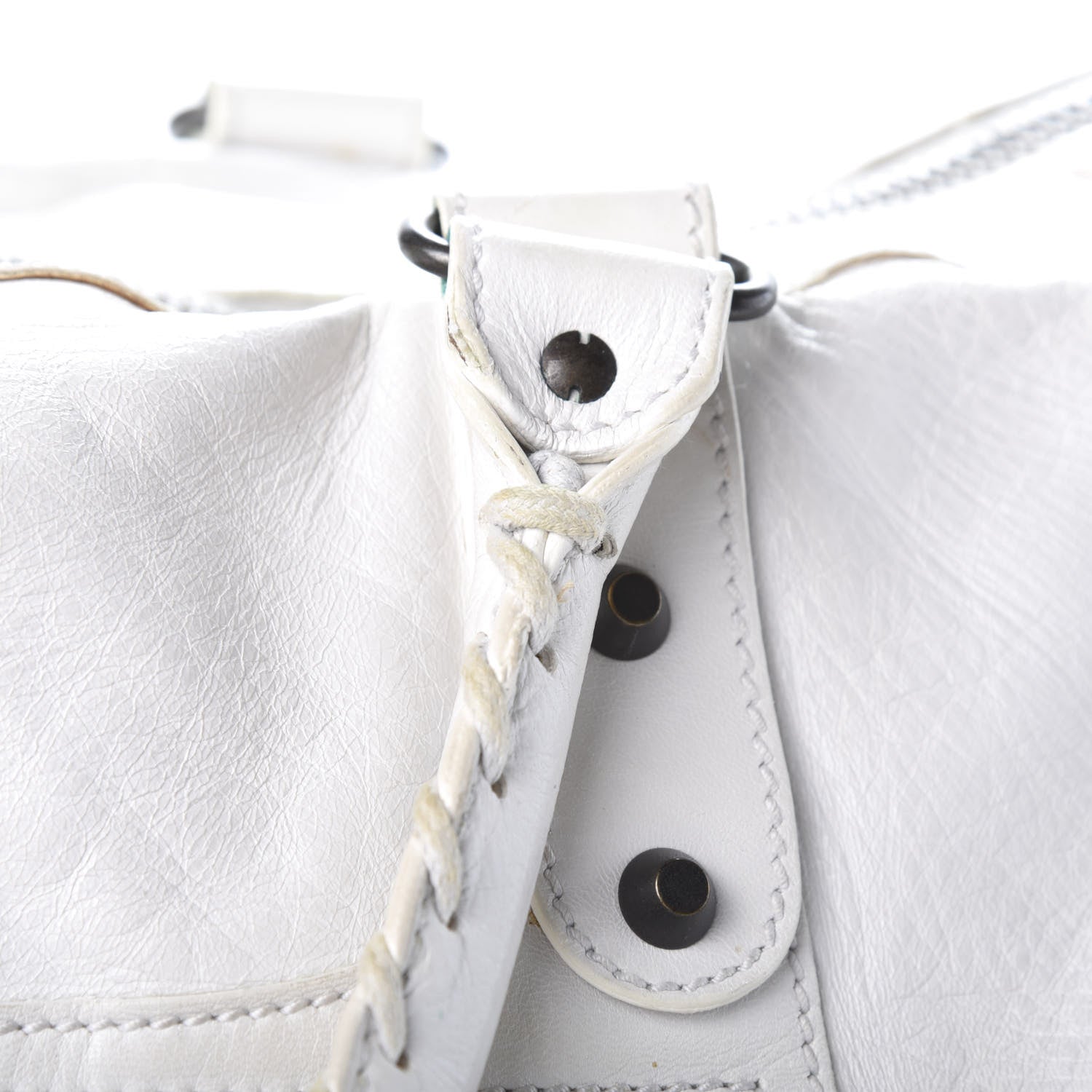 Balenciaga Agneau Classic Hardware Weekender White 15 of 17