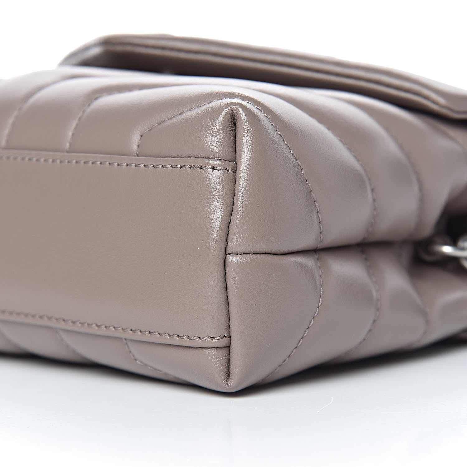 Saint Laurent Calfskin Y Quilted Monogram Toy Loulou Satchel Dusty Grey 9 of 10