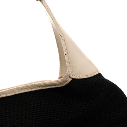 Gucci Canvas Calfskin Jackie O Chain Hobo White Black 13 of 16