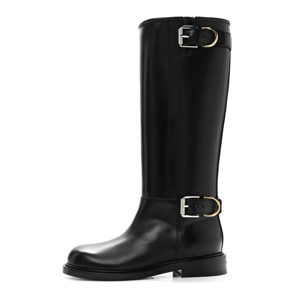 Givenchy Calfskin Voyou Buckle Boots  38 Black 1 of 9