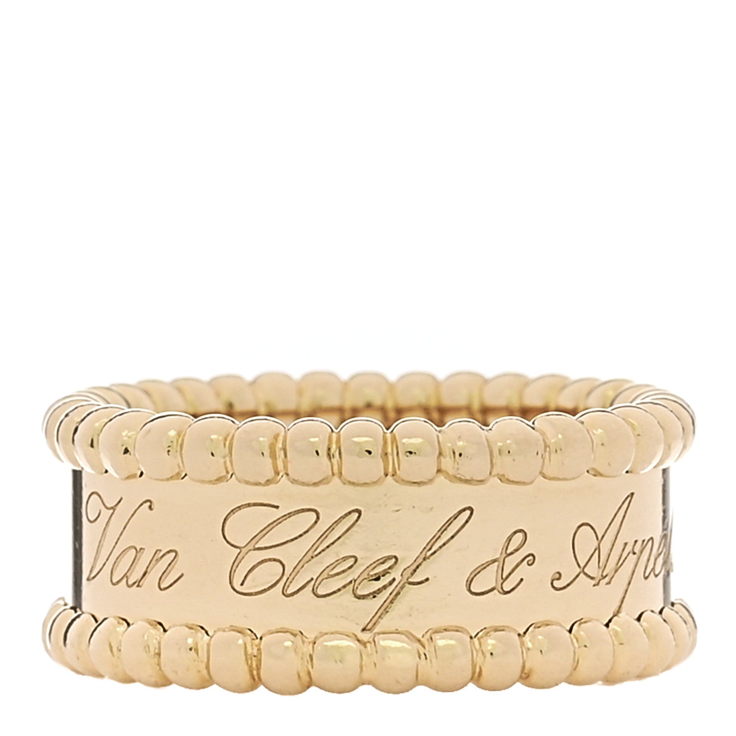Van Cleef & Arpels 18K Yellow Gold Perlee Signature Ring 46 3.75 1 of 6