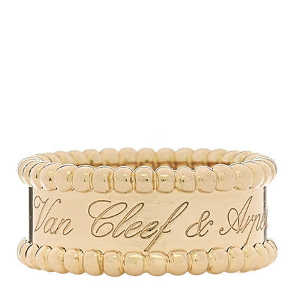 Van Cleef & Arpels 18K Yellow Gold Perlee Signature Ring 46 3.75 1 of 6