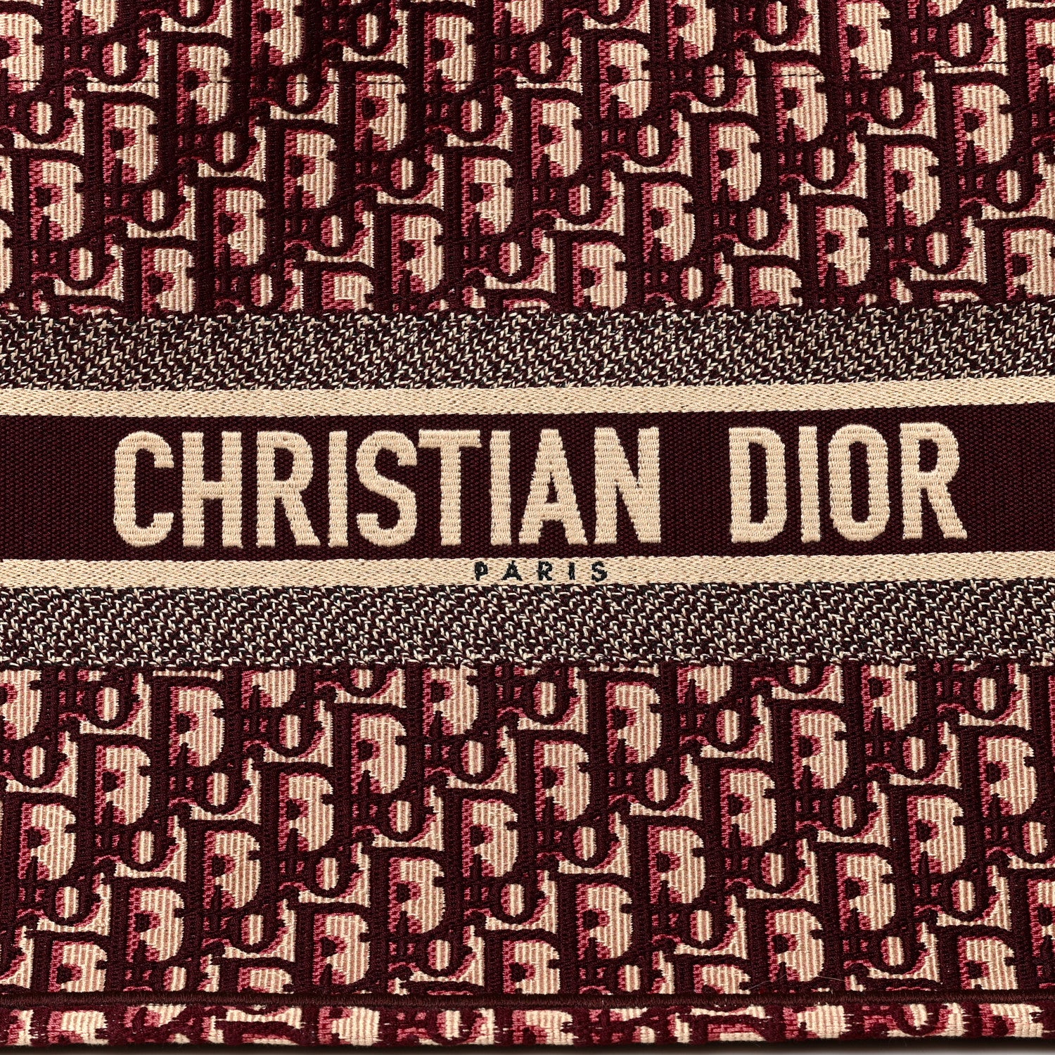 Christian Dior Oblique Medium Book Tote Burgundy Multicolor 9 of 9