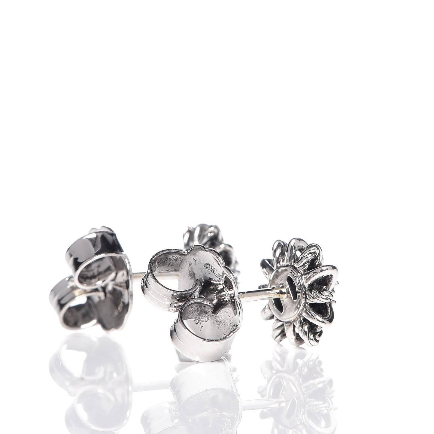 Sterling Silver Diamond 10mm Starburst Earrings