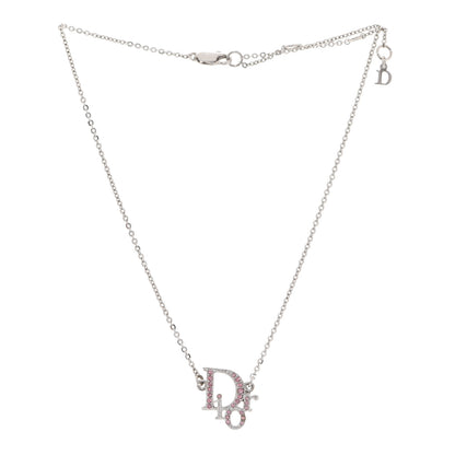 Christian Dior Crystal Logo Necklace Pink 3 of 6