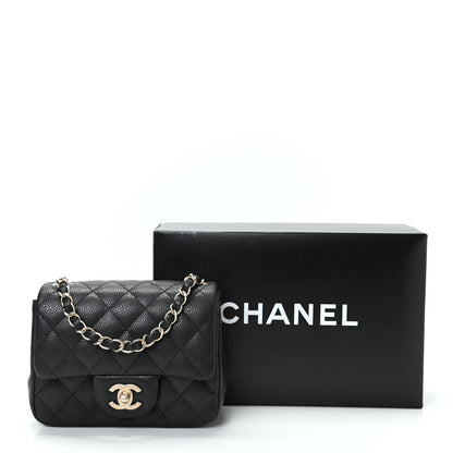 Chanel Pearly Caviar Quilted Mini Square Flap Black 10 of 10
