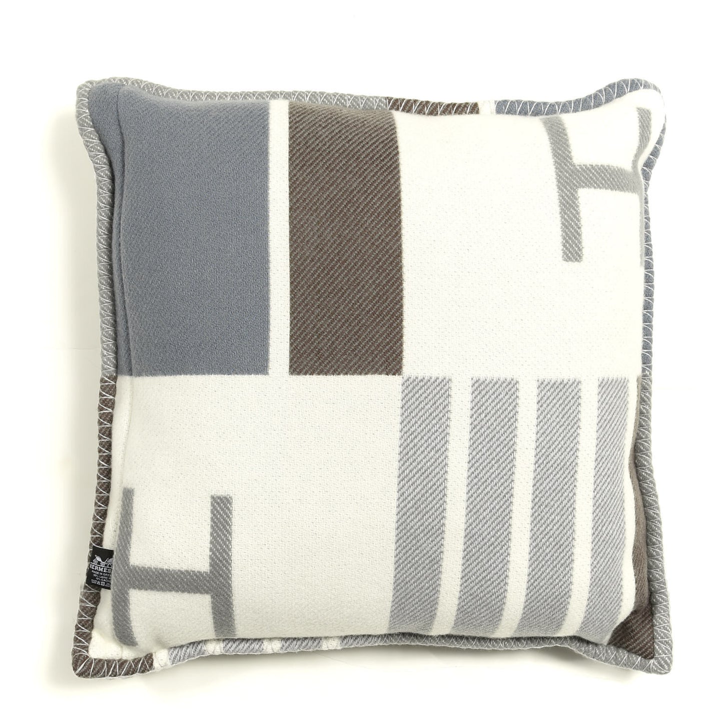Wool Cashmere Avalon Vibration Pillow PM Ecru Gris
