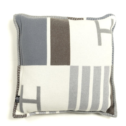 Hermes Wool Cashmere Avalon Vibration Pillow PM Ecru Gris 2 of 3