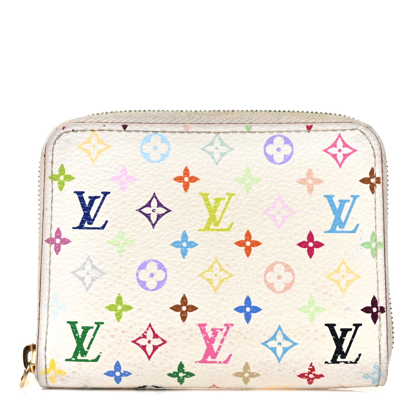 Monogram Multicolor Zippy Coin Purse Wallet White Litchi