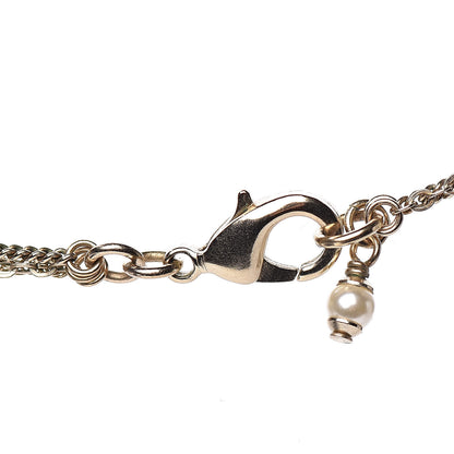 Chanel Pearl Crystal CC Drop Necklace Gold 5 of 7