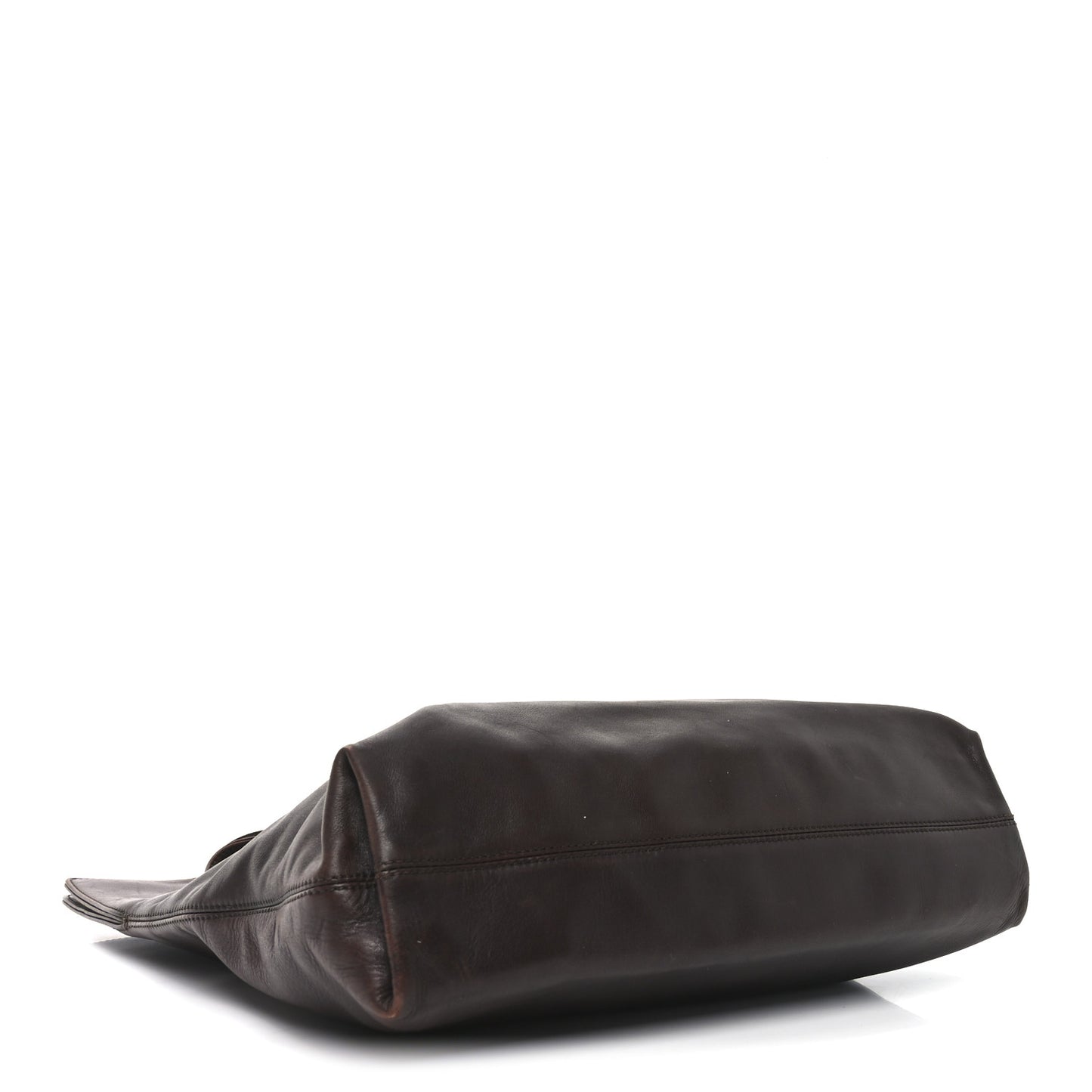 Calfskin CC Shoulder Bag Dark Brown