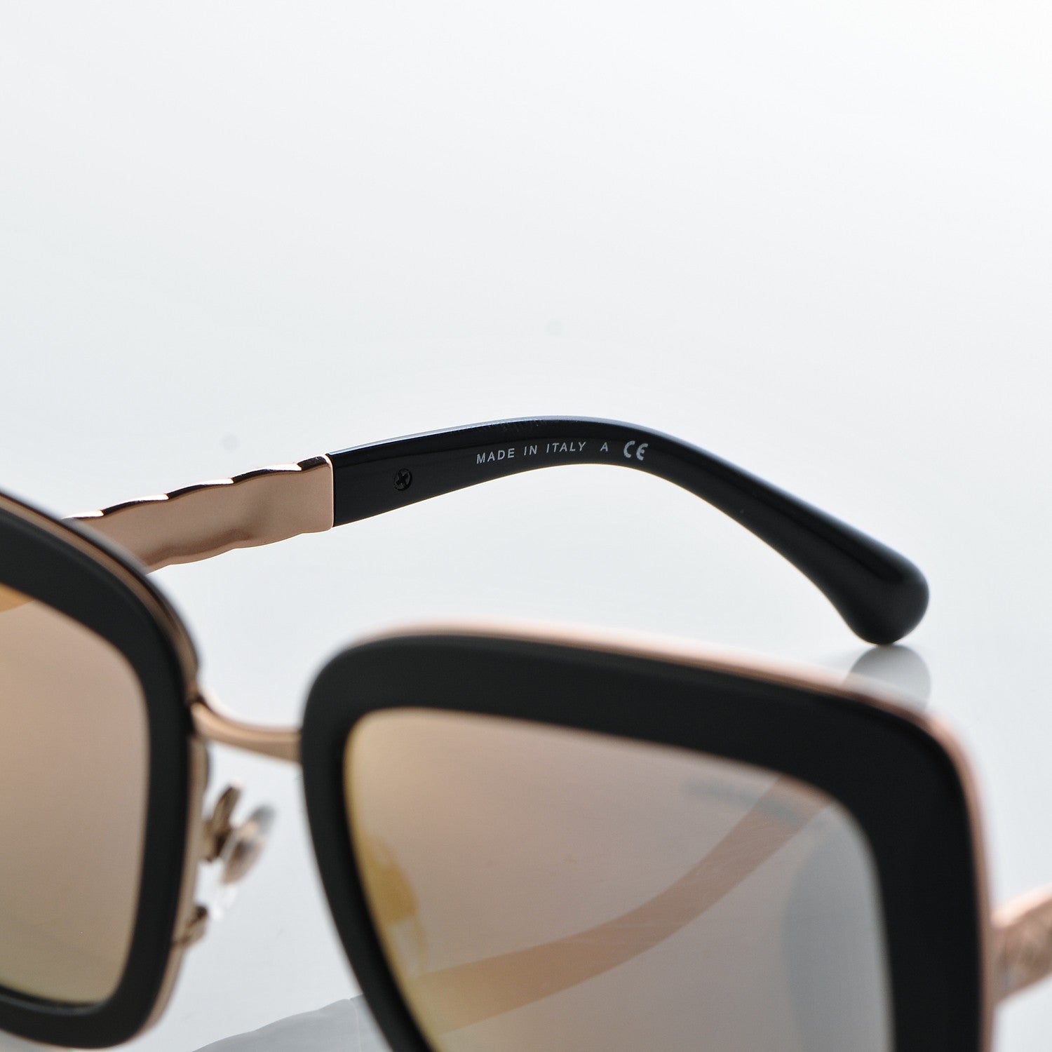 Chanel Metal Square Spring Sunglasses 5369 Black Pink Gold 6 of 8