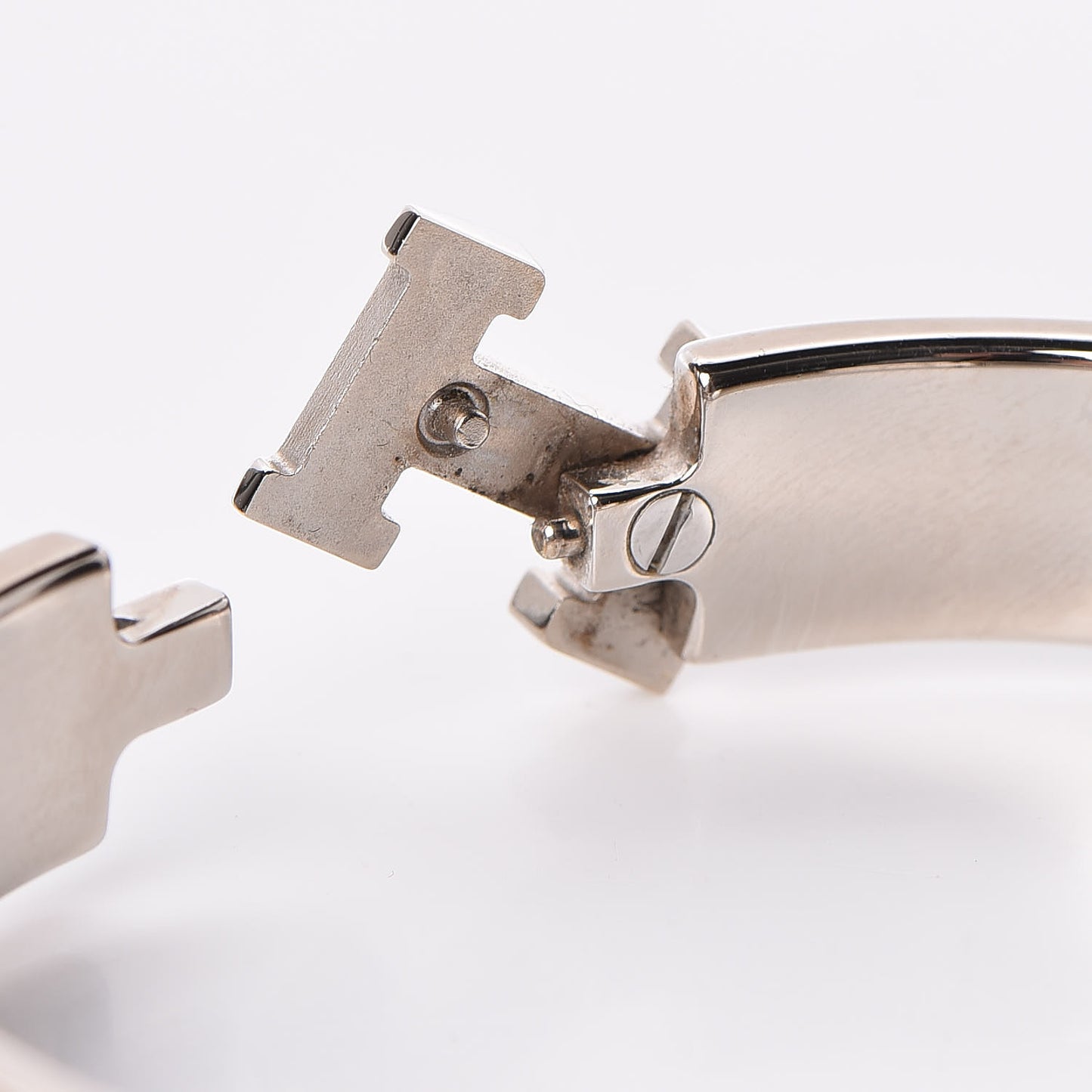 Enamel Narrow Clic Clac H Bracelet PM White