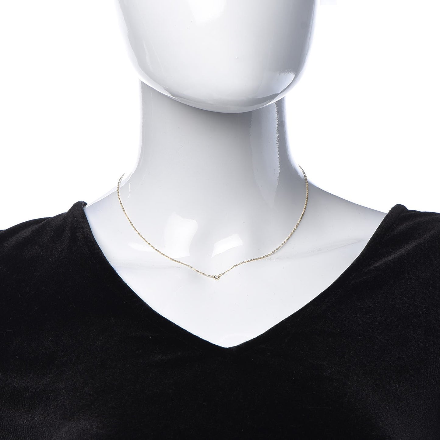 18K Yellow Gold Diamond .05ct Elsa Peretti Diamonds by the Yard Pendant Necklace