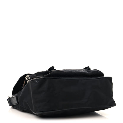 Gucci Nylon Monogram Double Buckle Flap Messenger Bag Black 3 of 9