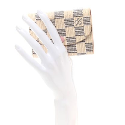 Louis Vuitton Damier Azur Rosalie Coin Purse Rose Ballerine 2 of 8