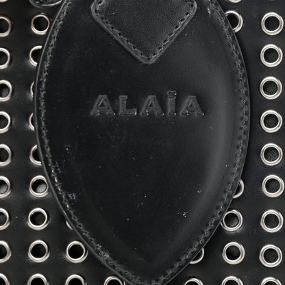 Alaia Calfskin Grommet Studded Clutch Black 7 of 9