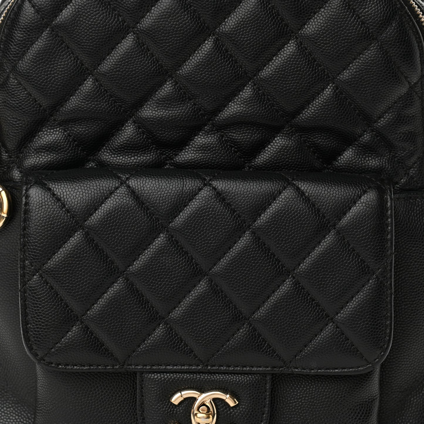 Caviar Quilted Medium Zip Around Backpack Black