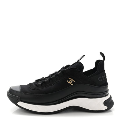 Chanel Velvet Calfskin Mixed Fibers CC Sneakers 39 Black 1 of 9