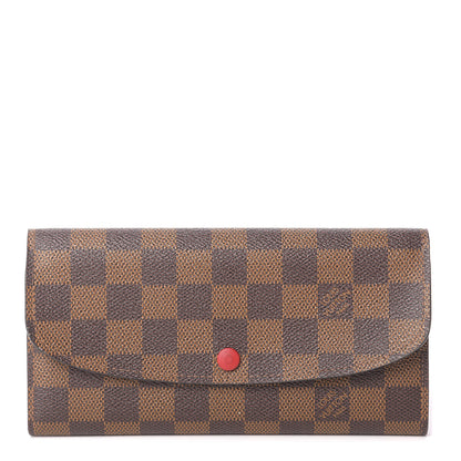 Louis Vuitton Damier Ebene Emilie Wallet Red 1 of 6