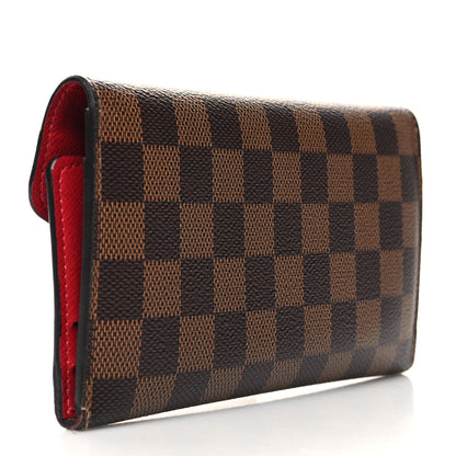 Louis Vuitton Damier Ebene Josephine Wallet Red 4 of 13