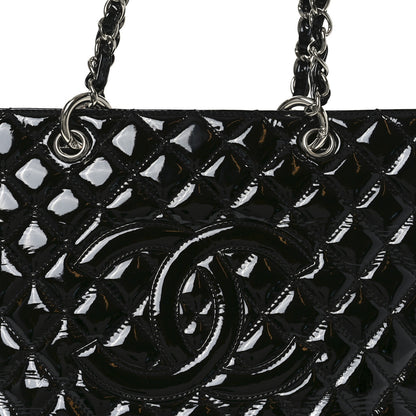 Chanel Patent Quilted Grand Shopping Tote GST Black 8 of 10