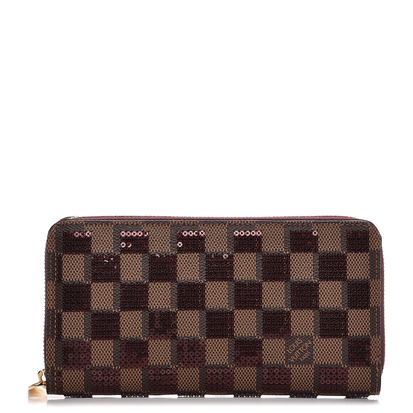 Damier Paillettes Zippy Wallet Red