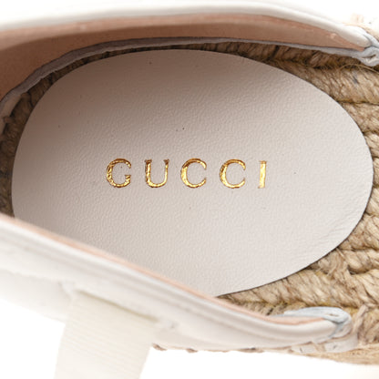 Gucci Nappa Matelasse GG Marmont Ankle Wrap Platform 35/120mm Espadrille Wedges 39 Great White 8 of 10