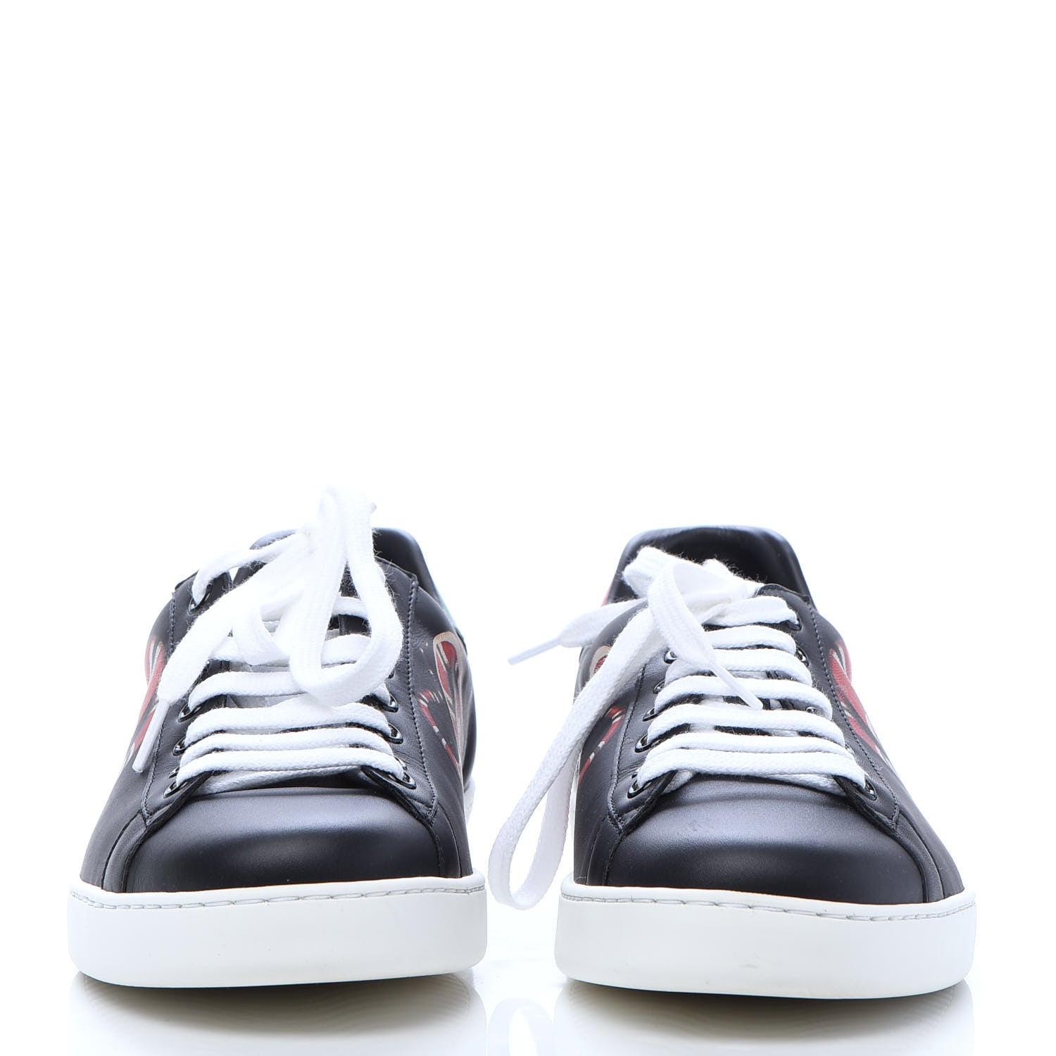 Gucci Calfskin Kingsnake Mens Ace Sneakers 9 Black Multicolor 2 of 10