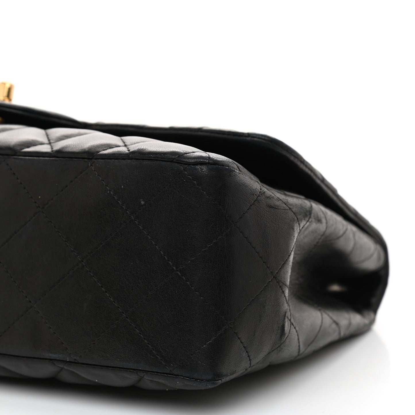 Lambskin Quilted Jumbo Single Flap Black