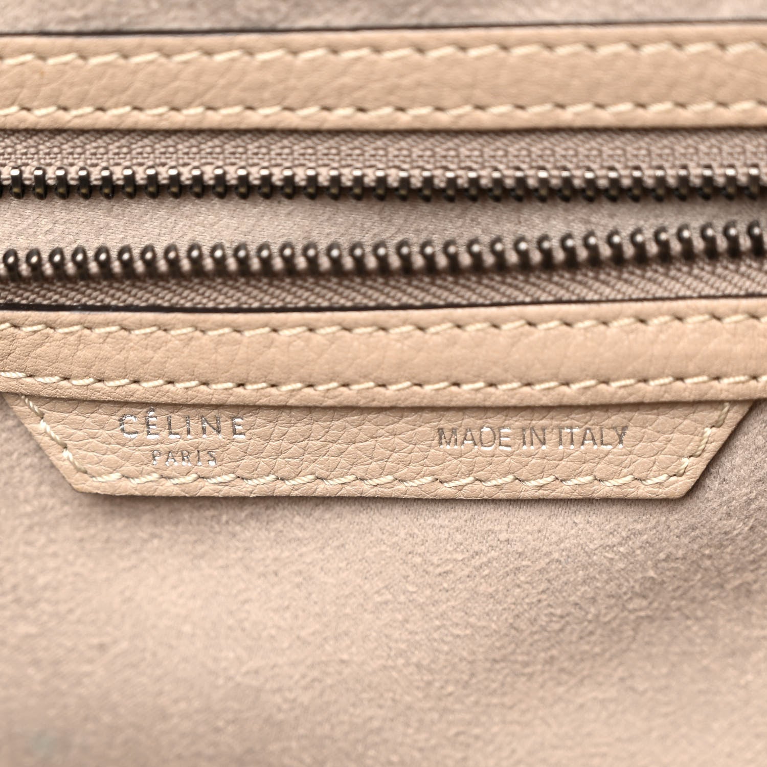 Celine Drummed Calfskin Mini Luggage Dune 6 of 10