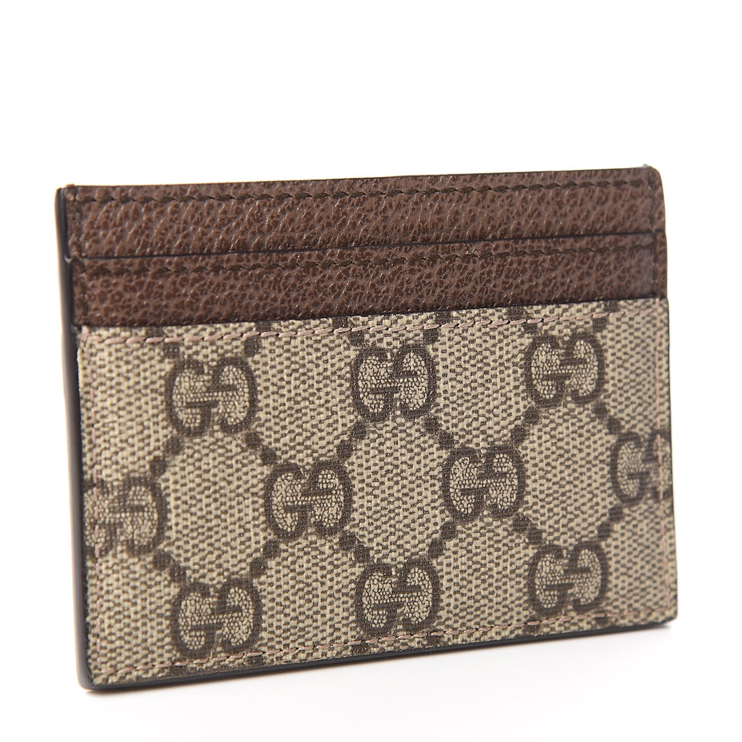 GG Supreme Monogram Ophidia Card Holder Brown