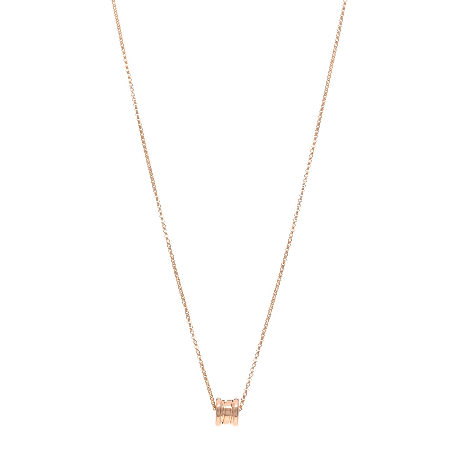 Bulgari 18K Rose Gold Mini B.Zero1 Pendant Necklace 1 of 4
