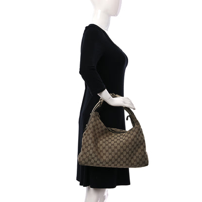 Gucci Monogram Medium Horsebit Chain Hobo Off White 2 of 11