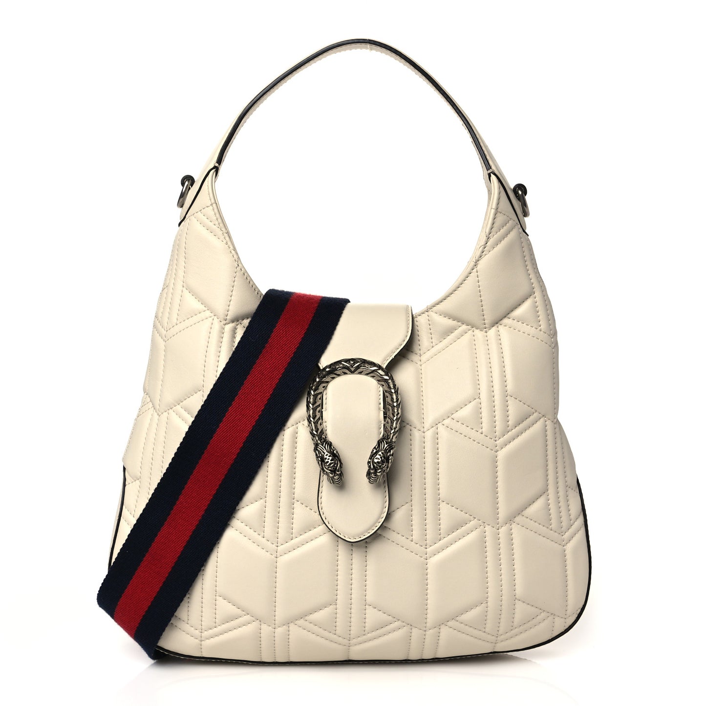 Calfskin Web Quilted Small Dionysus Hobo White