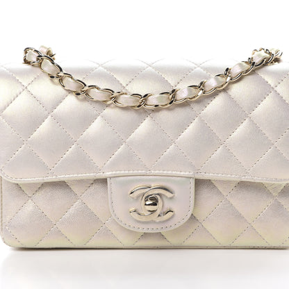 Chanel Iridescent Lambskin Quilted Mini Rectangular Flap Ivory 8 of 11